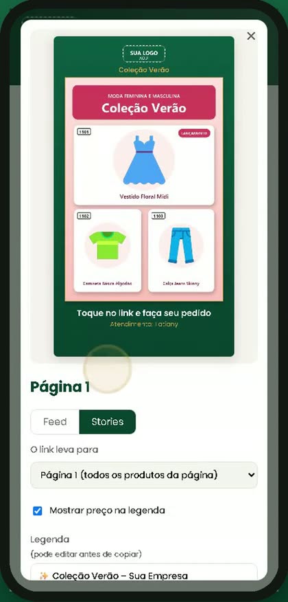 Postagem para o Instagram gerada pelo aplicativo