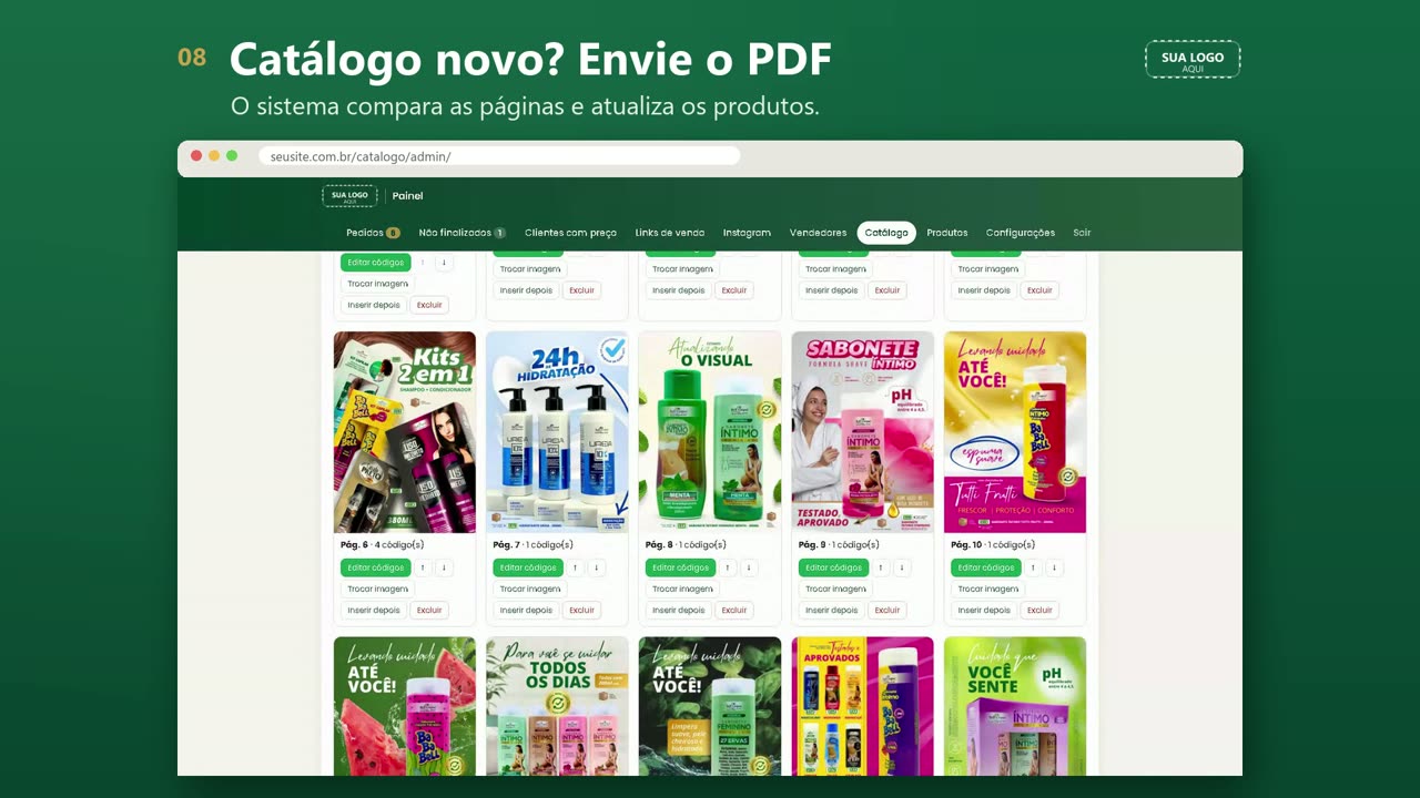 Atualização do catálogo a partir do PDF