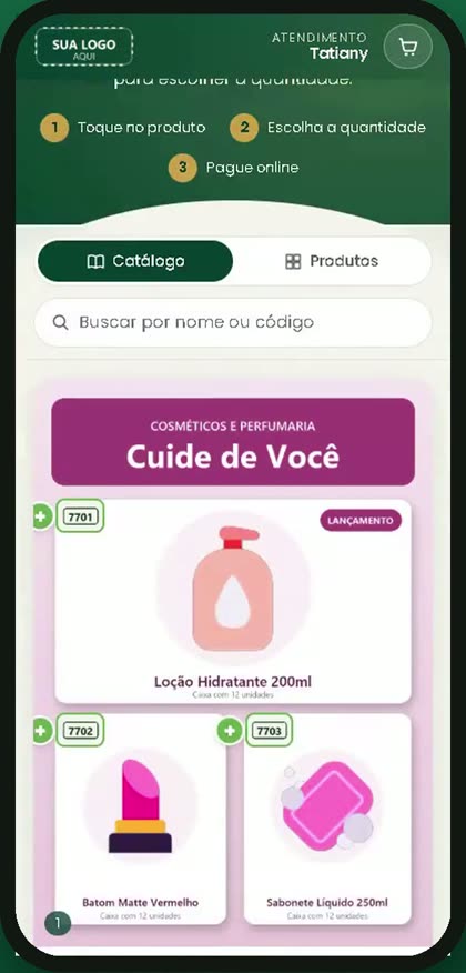 Exemplo de catálogo para cosméticos