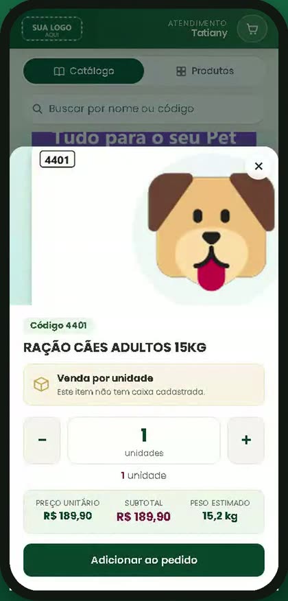 Exemplo de catálogo para pet shop