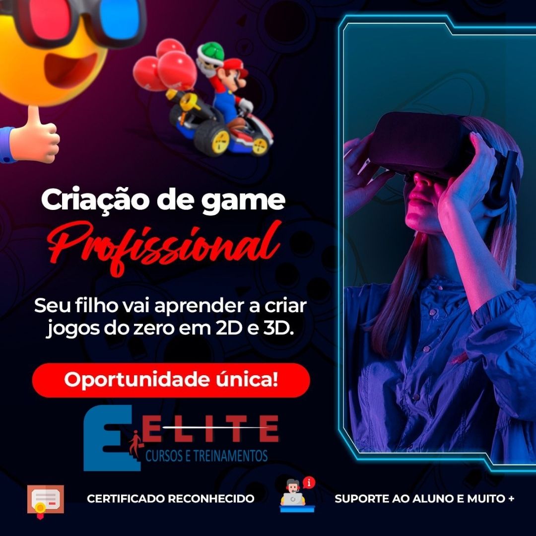 Curso de Desenvolvedor de Jogos Eletrônicos na Elite Cursos